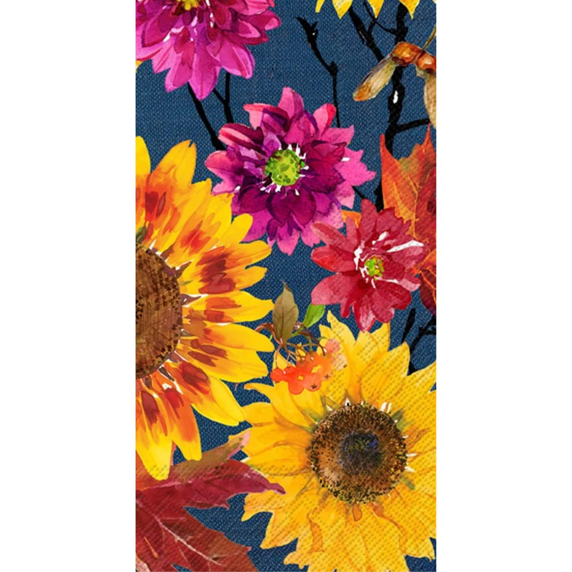 Winston Porter Paper Dinner Napkins, 8.5" x 4.5", Fall Flowers (Pack of